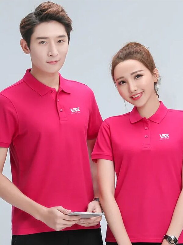 Mẫu áo thun đồng phục màu hồng