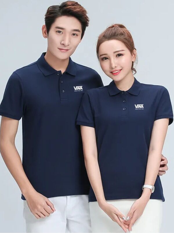 Mẫu áo thun đồng phục màu xanh đen