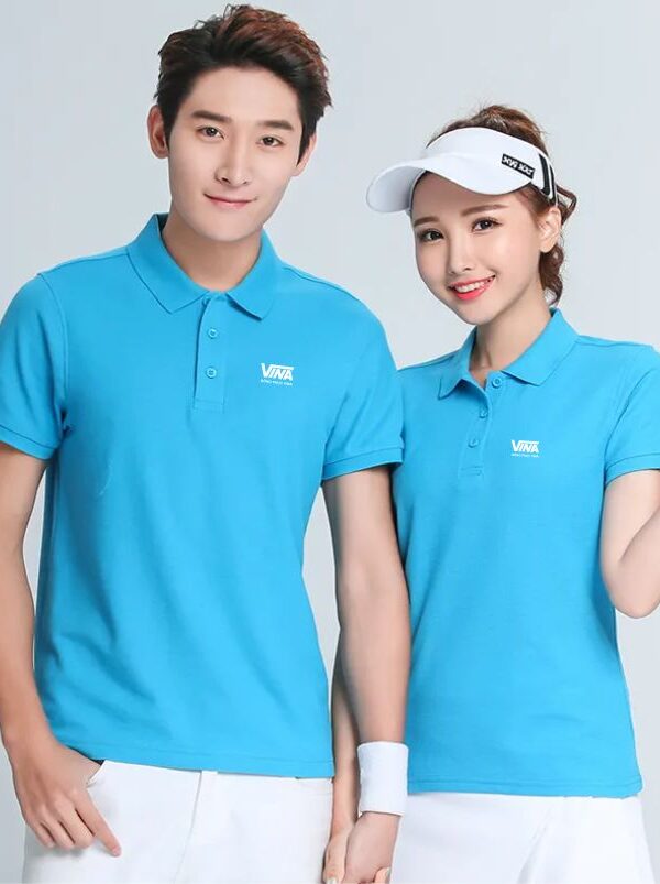 Mẫu áo thun đồng phục màu xanh da trời