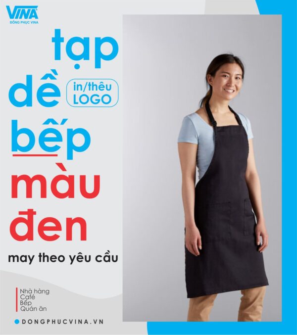 Tạp dề bếp màu đen