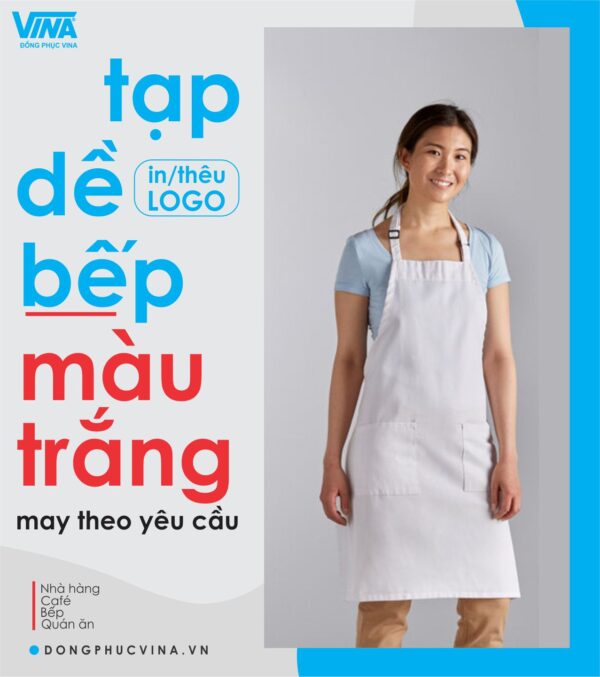 Tạp dề bếp màu trắng