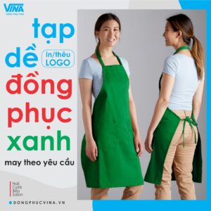 Tạp dề đồng phục xanh