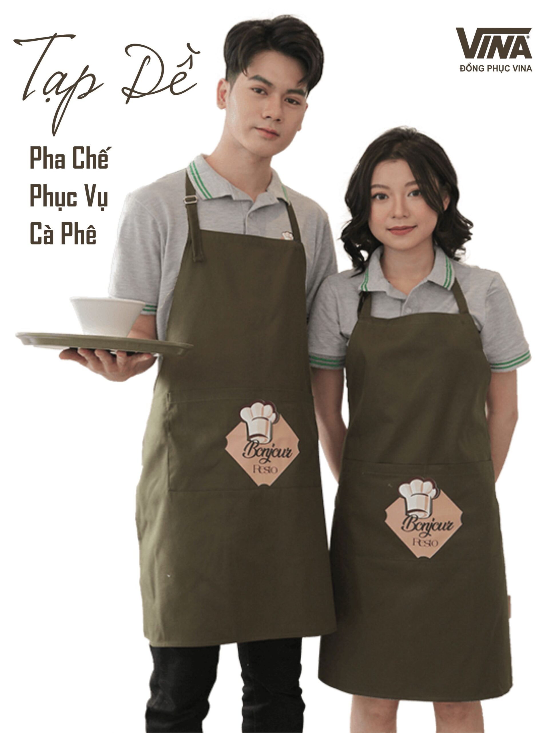 Tạp dề pha chế phục vụ quán cafe