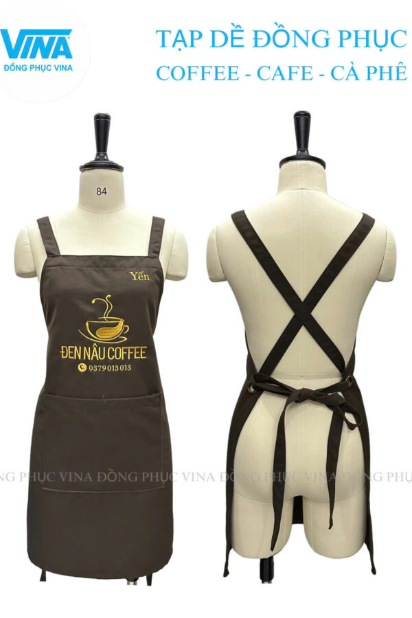 Tạp dề cà phê đeo chéo Đen Nâu coffee