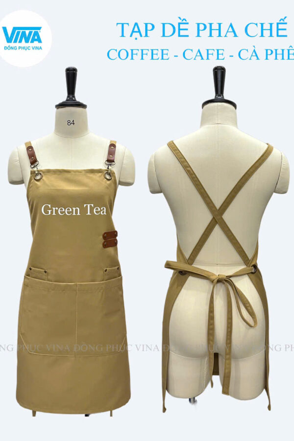 Tạp dề quán trà sữa Green Tea