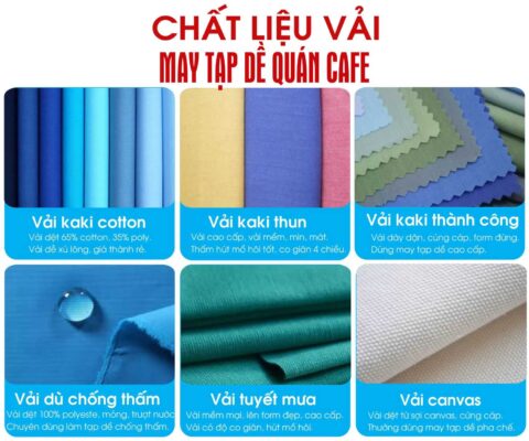 Chất liệu vải may tạp dề quán cafe