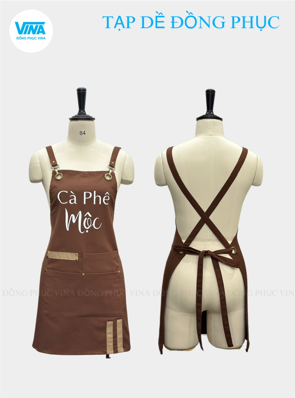 Tạp dề chữ X đeo chéo cho quán cafe
