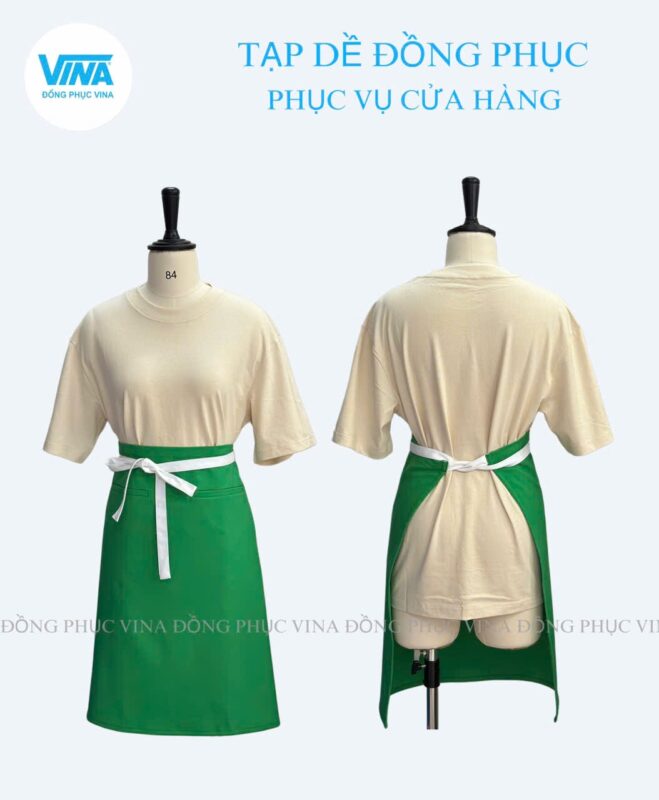 Tạp dề ngẵn phục vụ ngang hông cho nhà hàng
