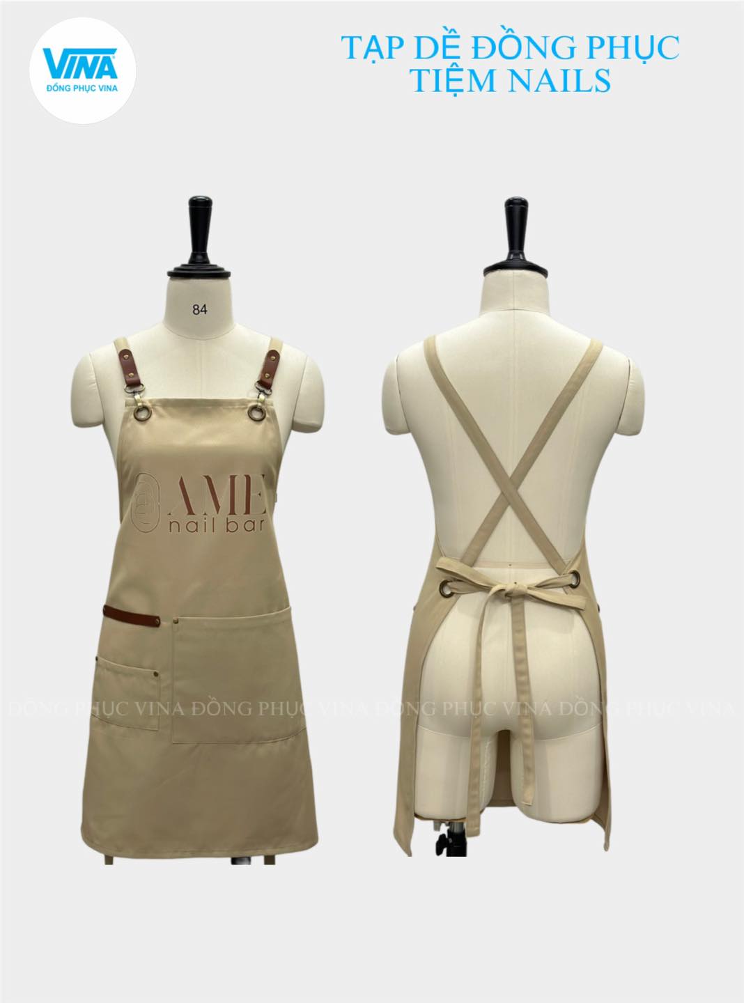 Tạp Dề In Logo Đẹp – Nâng Tầm Thương Hiệu Quán | Đồng Phục Vina 6 Tạp dề phối da in logo