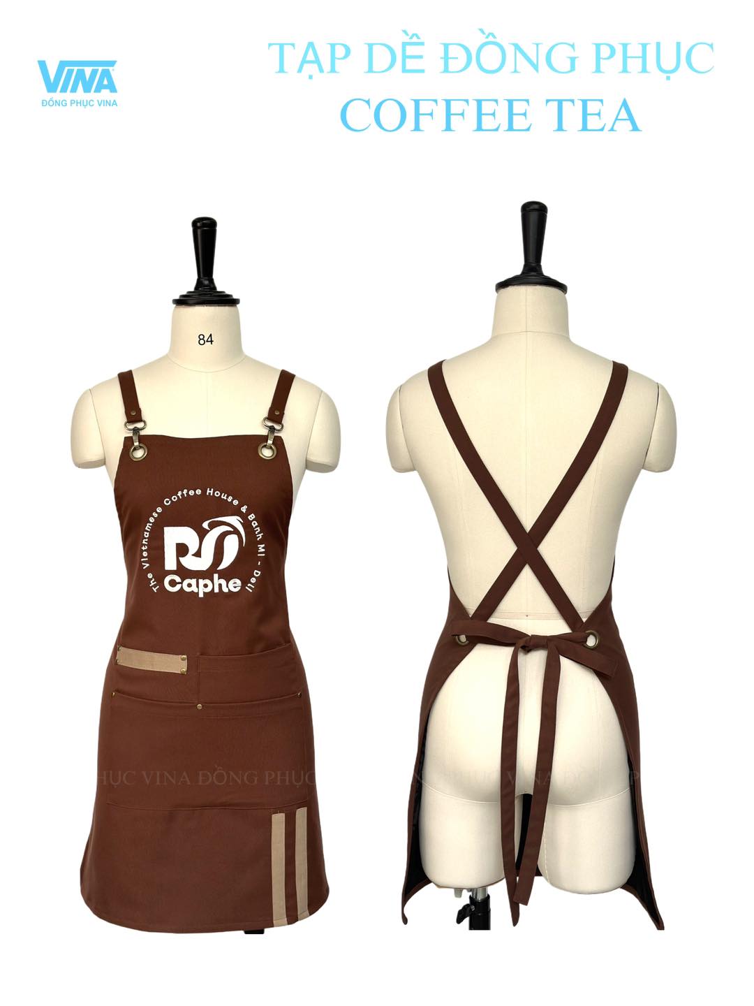 Tạp Dề Cafe Có Viền Trang Trí