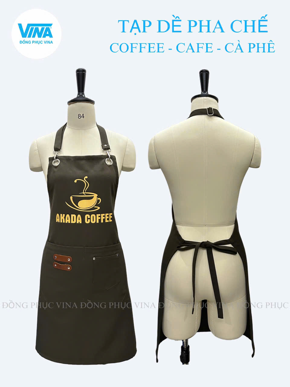 Tạp Dề Cafe Kết Hợp Da