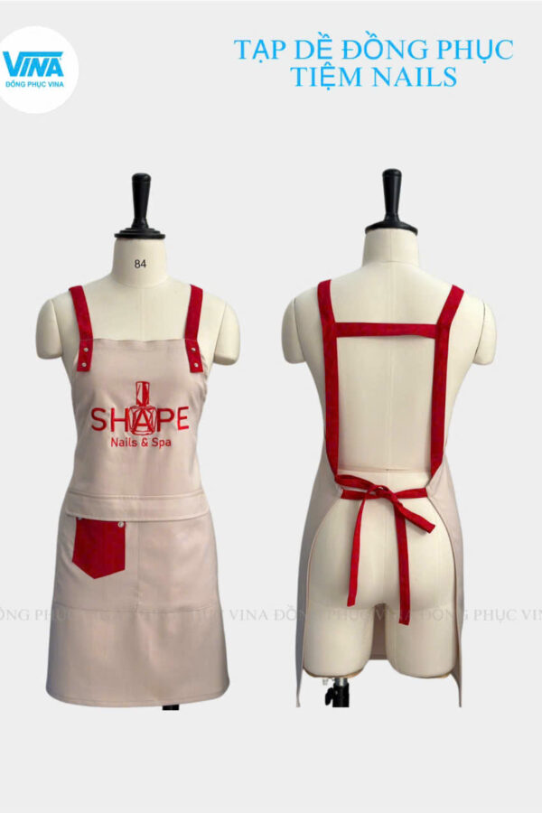 Thêu tạp dề nail theo yêu cầu