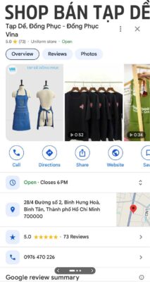 Shop bán tạp dề