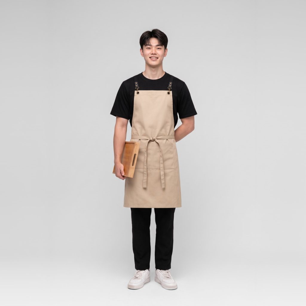 Tạp dề đeo vai kaki Basic