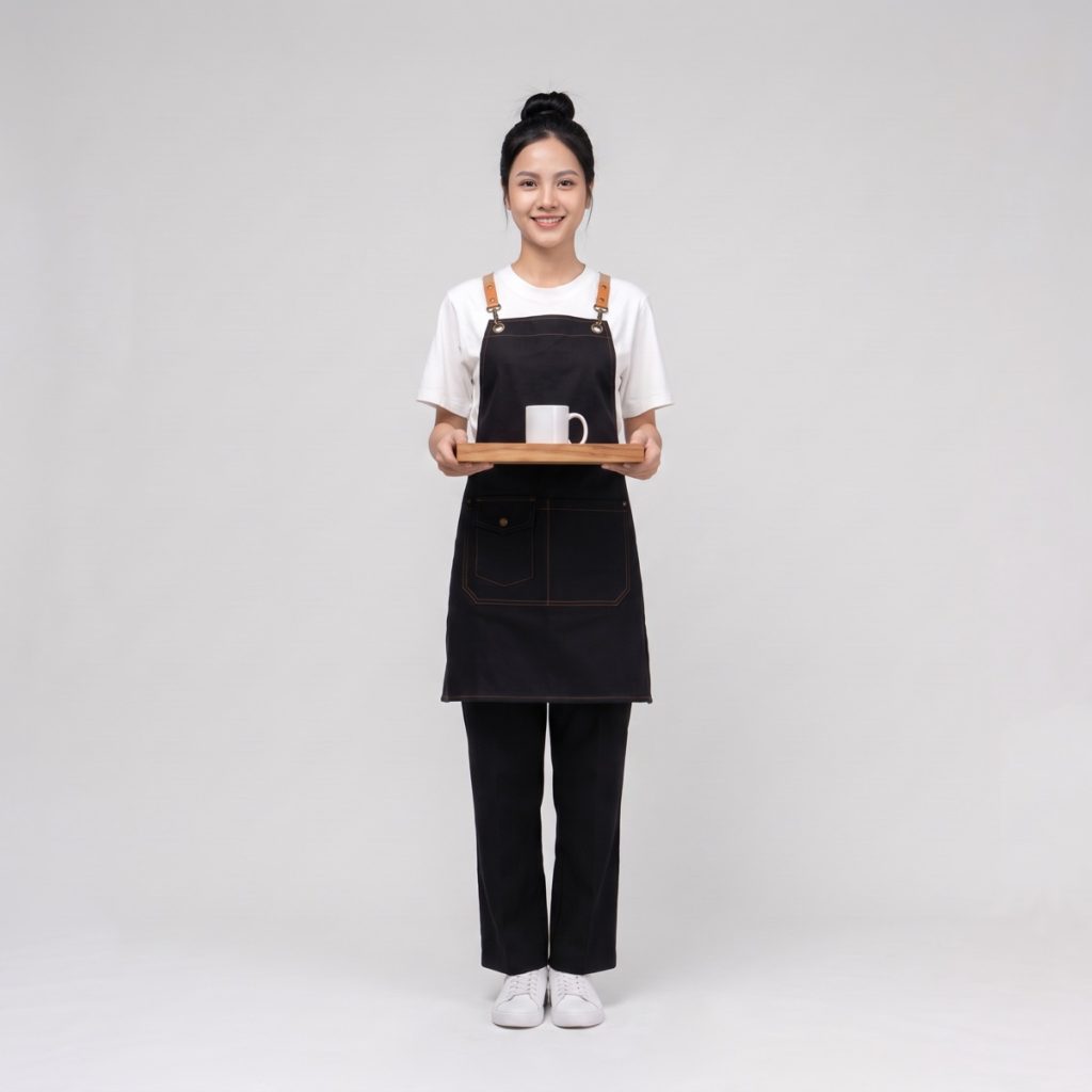 Tạp dề đeo chéo kaki Premium
