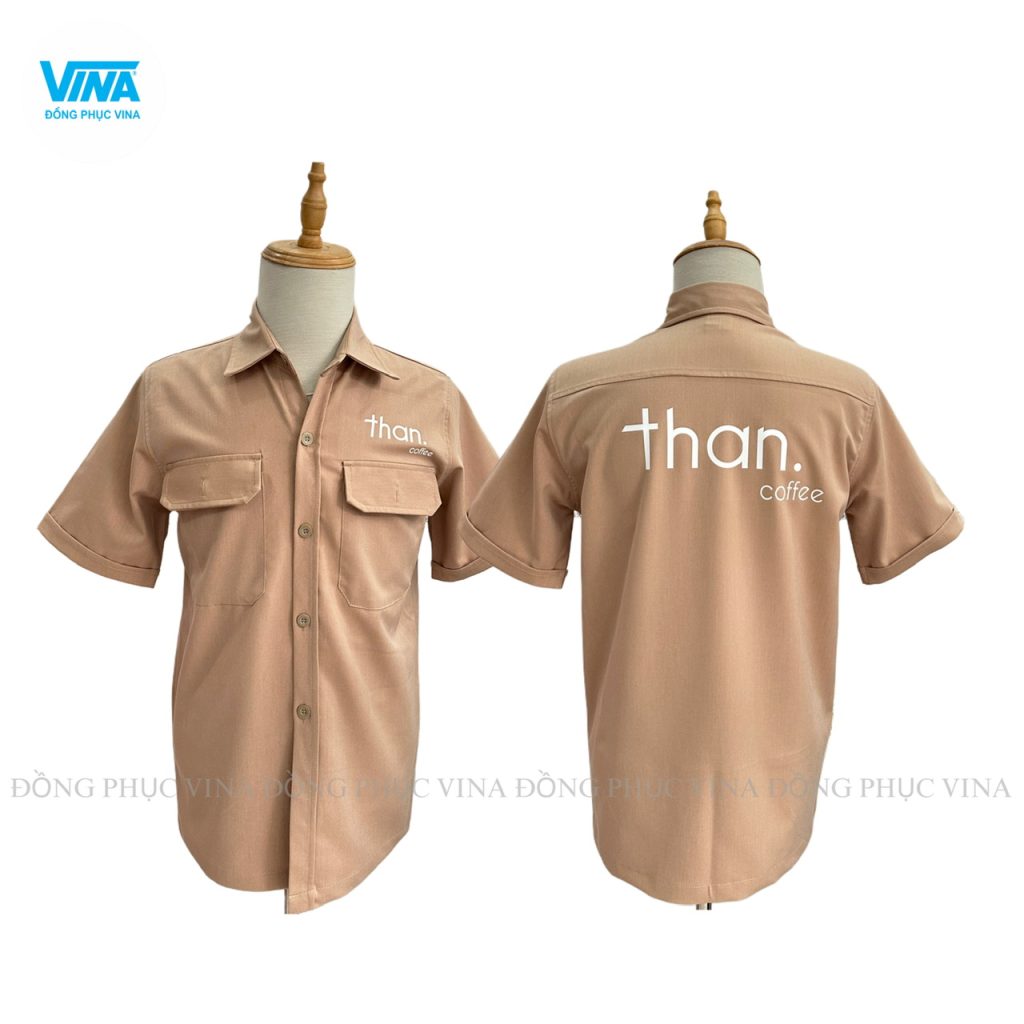 Áo sơ mi đồng phục quán cafe Than phong cách Hàn Quốc