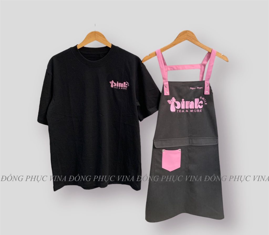 Mẫu đồng phục quán trà sữa pink — Đồng Phục Vina