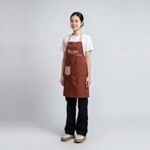 Tạp dề quán cafe pha chế, phục vụ màu nâu Than