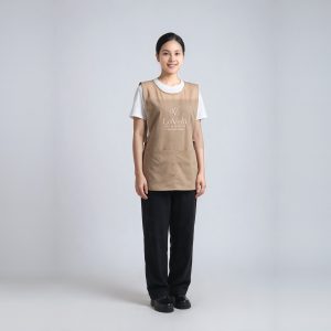 Tạp dề nail La Vish áo choàng be cài hông