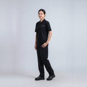 Áo đồng phục tiệm nail Nails 4U polo đen