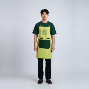 Đồng phục quán cafe Mochito áo thun xanh lá tạp dề xanh cốm