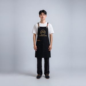 Tạp dề quán cafe H99 Coffee & Tea đen chéo lưng