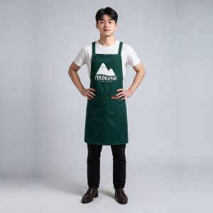 Tạp dề quán cafe Phong Phê xanh rêu đeo vai