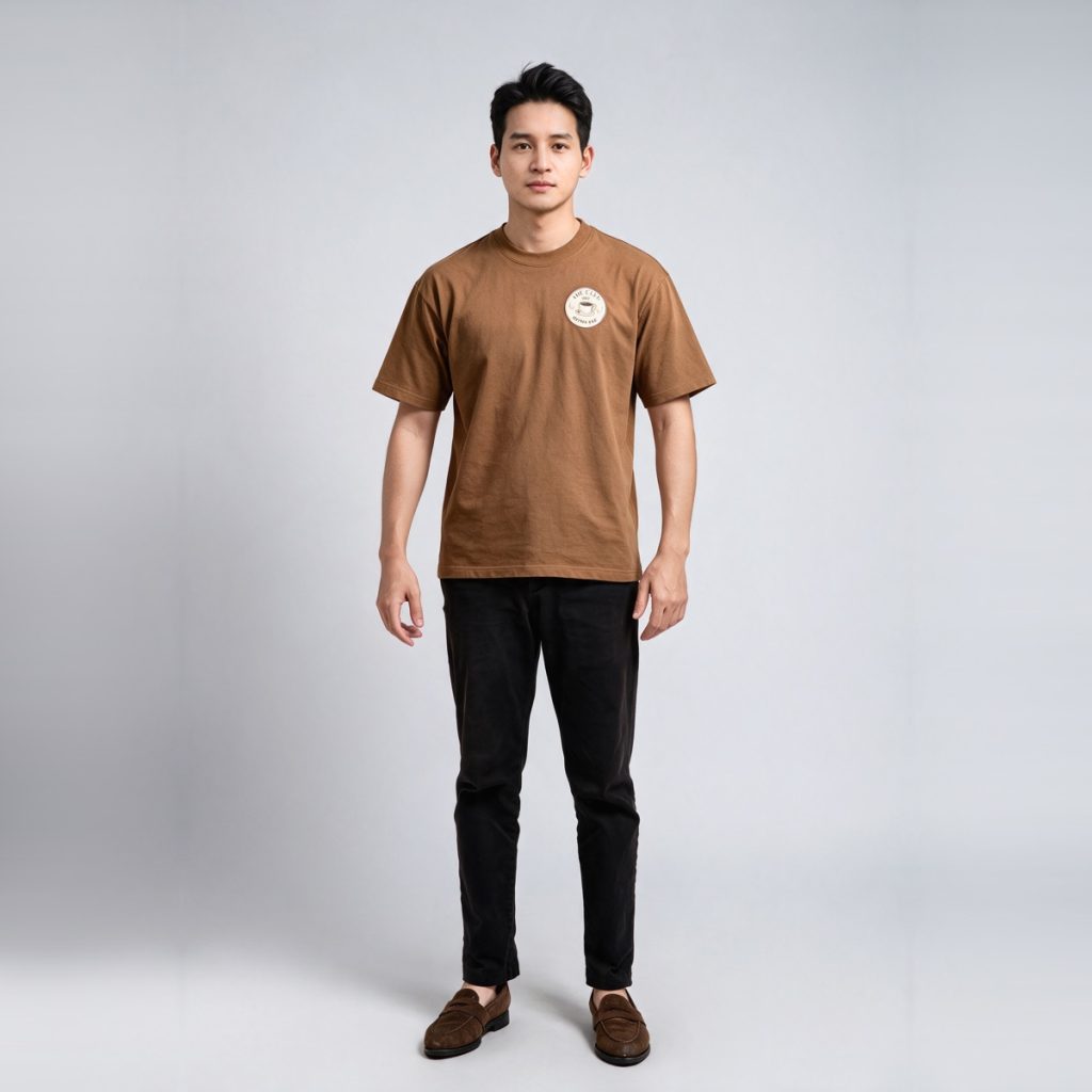 Áo đồng phục quán cafe The Clup 1997 thun nâu