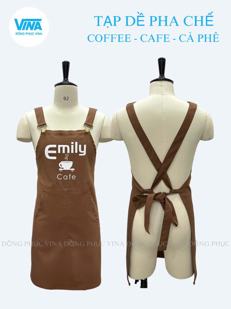 Mẫu tạp dề quán cà phê emily — Đồng Phục Vina