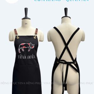 Tạp dề nhà hàng Nhà Anh đeo chéo