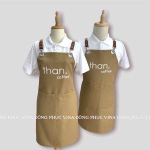Tạp dề quán cafe pha chế, phục vụ màu nâu Than