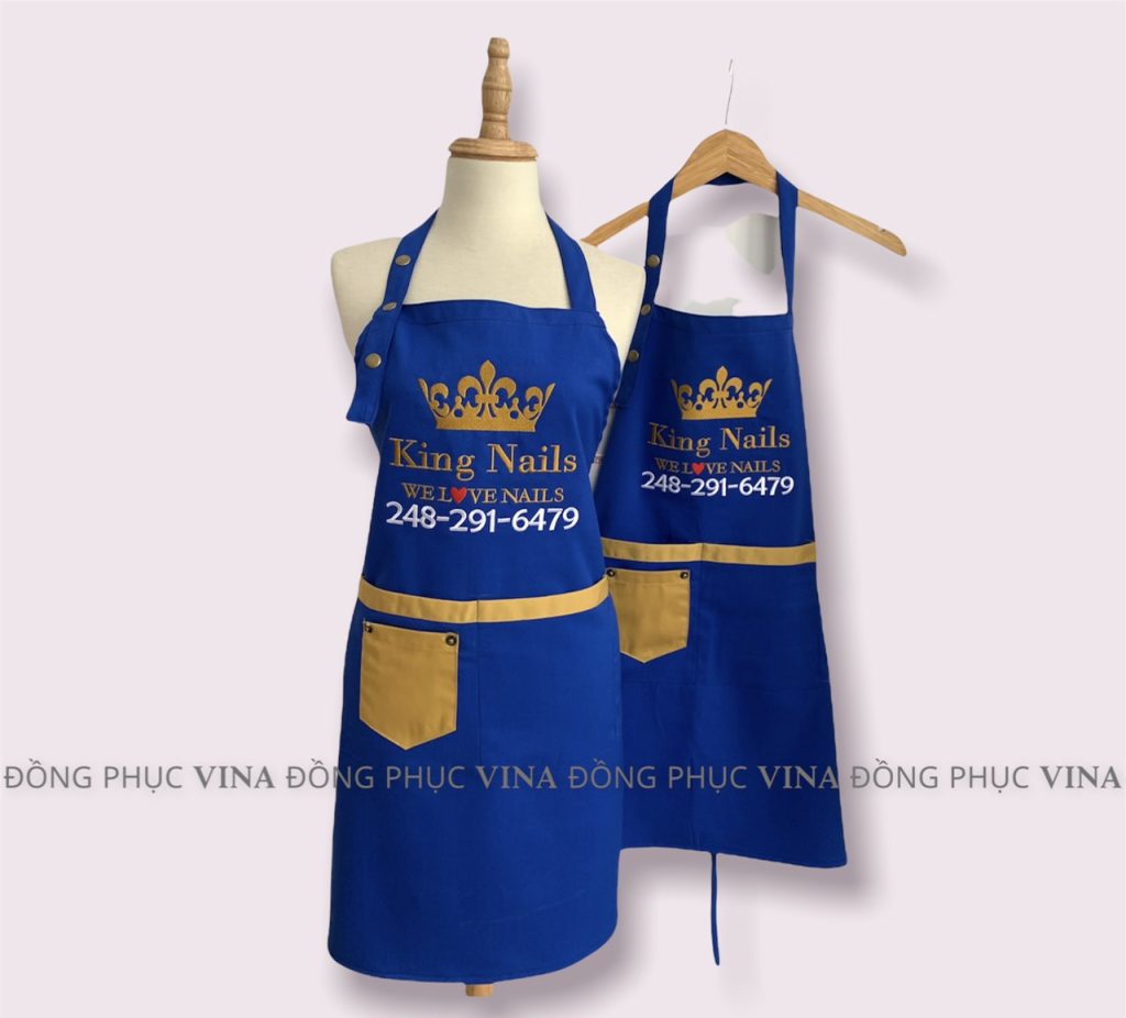 Mẫu tạp dề tiệm king nails — Đồng Phục Vina