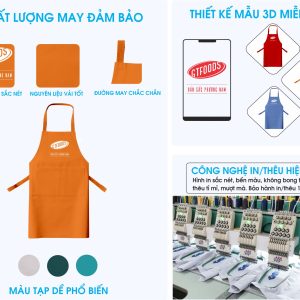 Tạp dề nhân viên phục vụ nhà hàng, quán cafe, bếp, pha chế